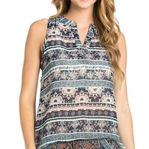 Sheer Drapey V Neck Tank